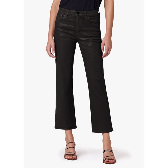Joes Jeans Womens Callie High Rise Cropped Bootcut Jeans Coated Black size 32 - Picture 1 of 16